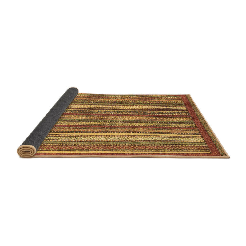 Tapis rond en laine et polyester abstrait tissé à la machine 3 pi