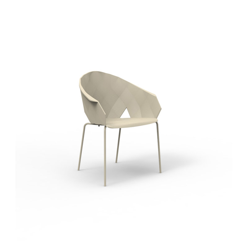 Vases Stacking Patio Dining Chair, Ecru