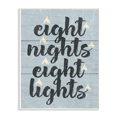 " Hanukkah Eight Nights Eight Lights Typography "