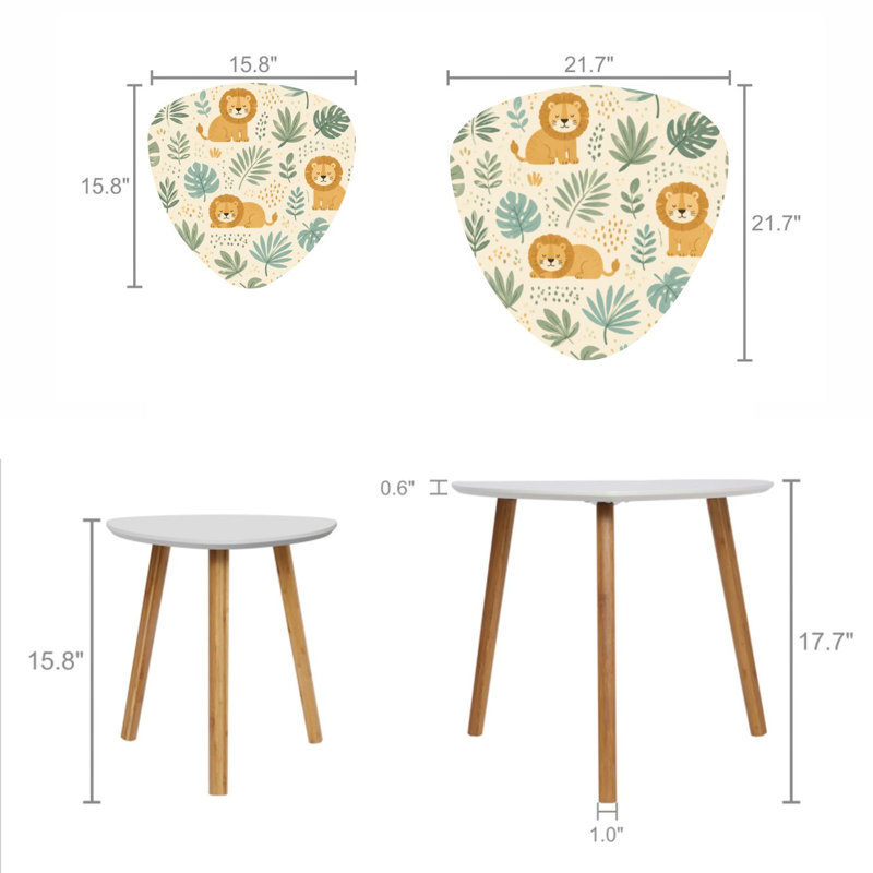 Ensemble de 2 tables basses gigognes Triangle