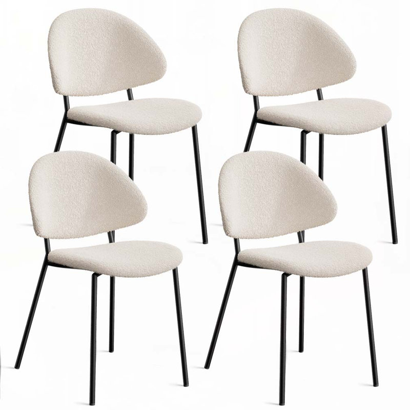 Ensemble de chaises de salle à manger rembourrées avec dossier Boucle, Blanc