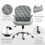 Chaise d'ordinateur en cuir Pu gris avec siège réglable et accoudoirs rembourrés, hauteur et mobilité