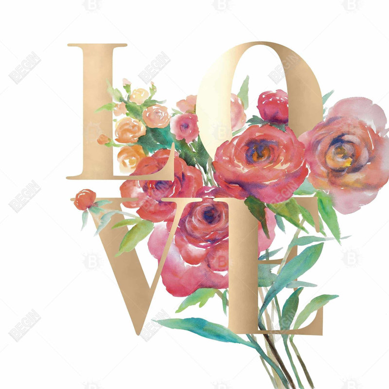 Love Love - Toile de fleurs pour chambre à coucher | Art