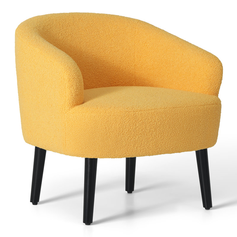 Bayville 29'' Wide Barrel Chair, Gold Polyester Blend