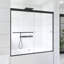 60 po Double porte de baignoire coulissante encadrée au fini nickel brossé avec verre transparent-99320250