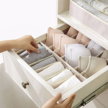 Clothes Organizer Fabric Storage Box Compartment Drawer Divider