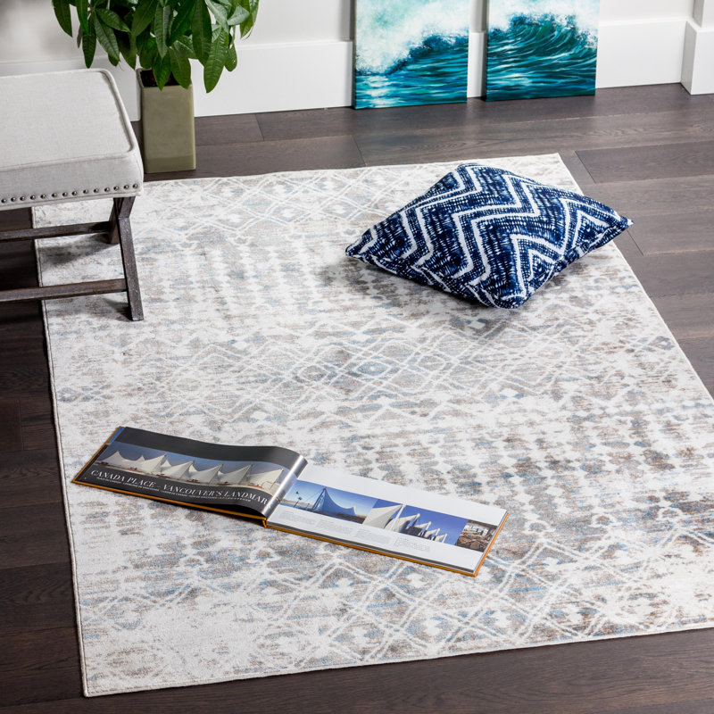 Tapis oriental beige Barcus, Rectangle 4 pi 4 po x 6 pi 2 po