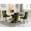 Chaise de salle à manger en velours, 2 chaises, olive, pieds en acier inoxydable chromé, ressorts, pièces rembourrées Sw1701ol, velours olive, coussin à ressorts,