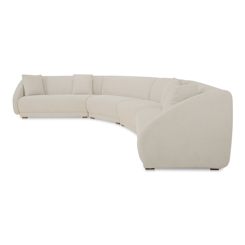 Canapé modulaire Rae, Polyester blanc, H 31,5 po x l 224 po x P 34,29 po