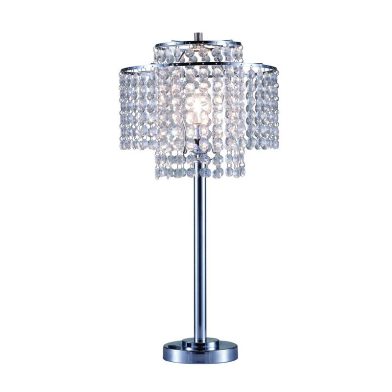 Lampe de table 26 po à 2 niveaux «Holly Glam» avec charge et port USB, 26 po