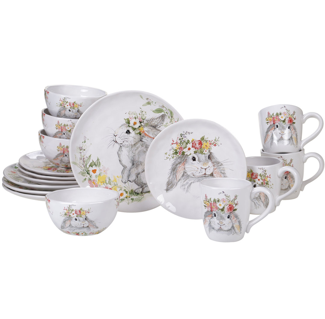Certified International Sweet Bunny 16Pc Dinnerware Set Certified International