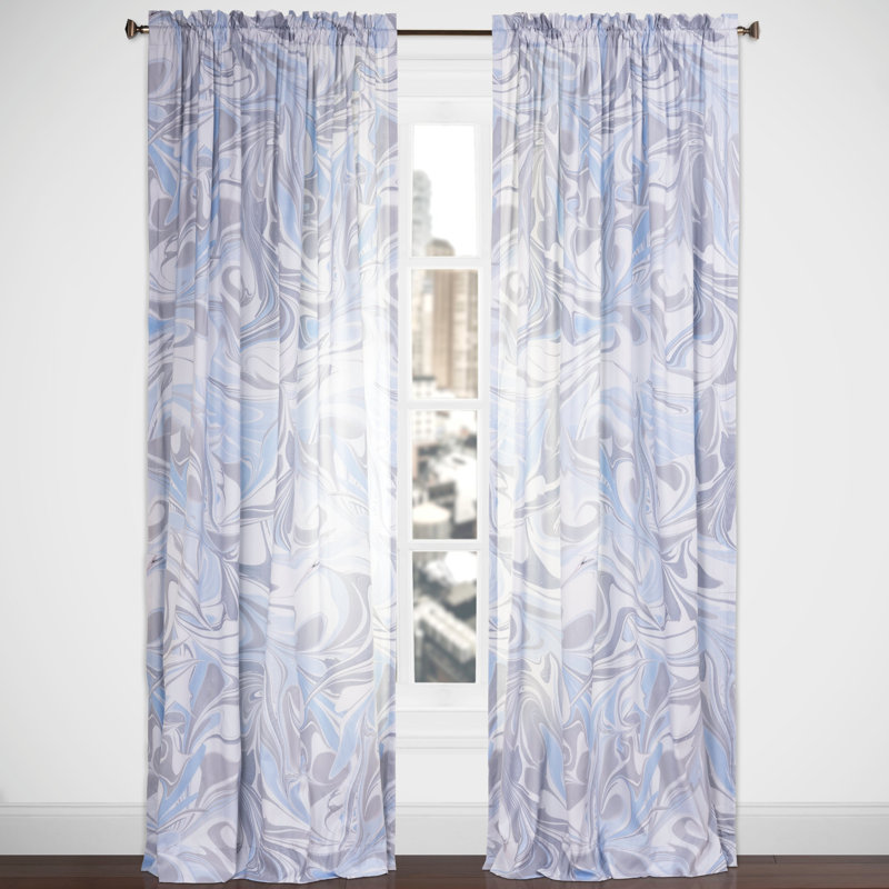 Semi Sheer Curtain Single Panel, 50" W x 84" L