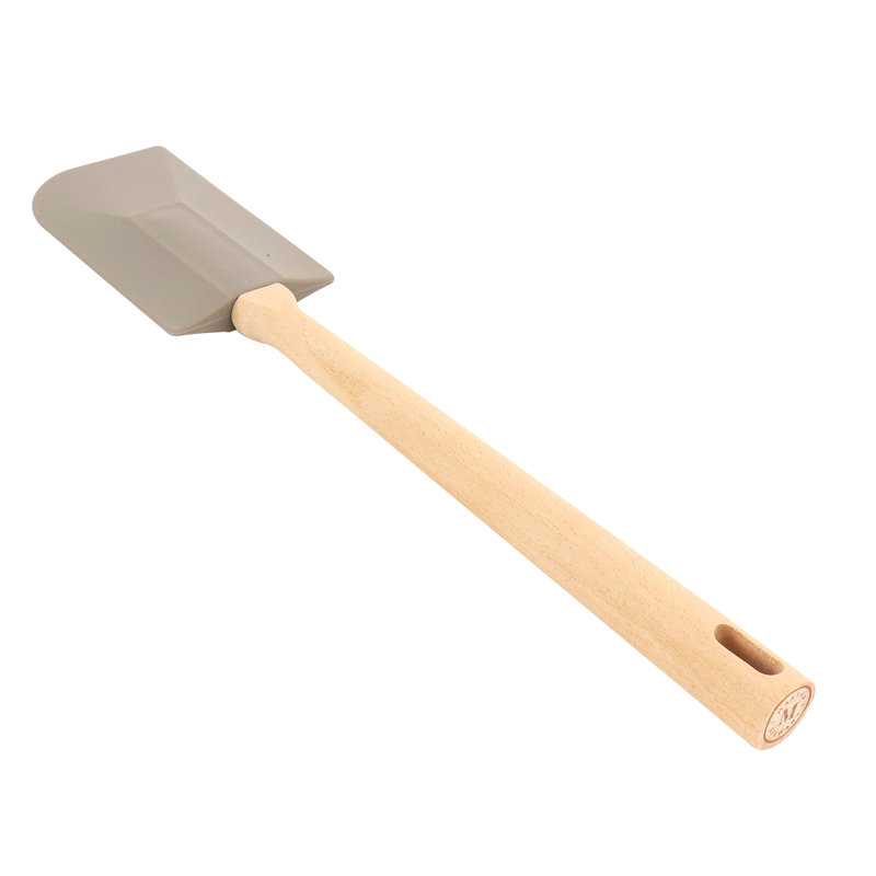 Beech Wood Spatula with Gray Silicone Head, 13.5in