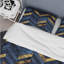 Ensemble de housse de couette moderne à motif de chevrons doré bleu Glam II-109155292