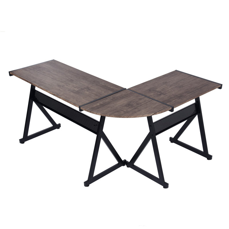 Mckain L-Shaped Metal Base Writing Desk