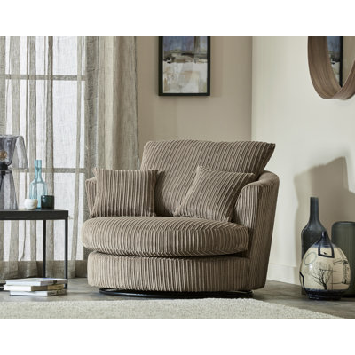 Moana Upholstered Swivel Barrel Chair