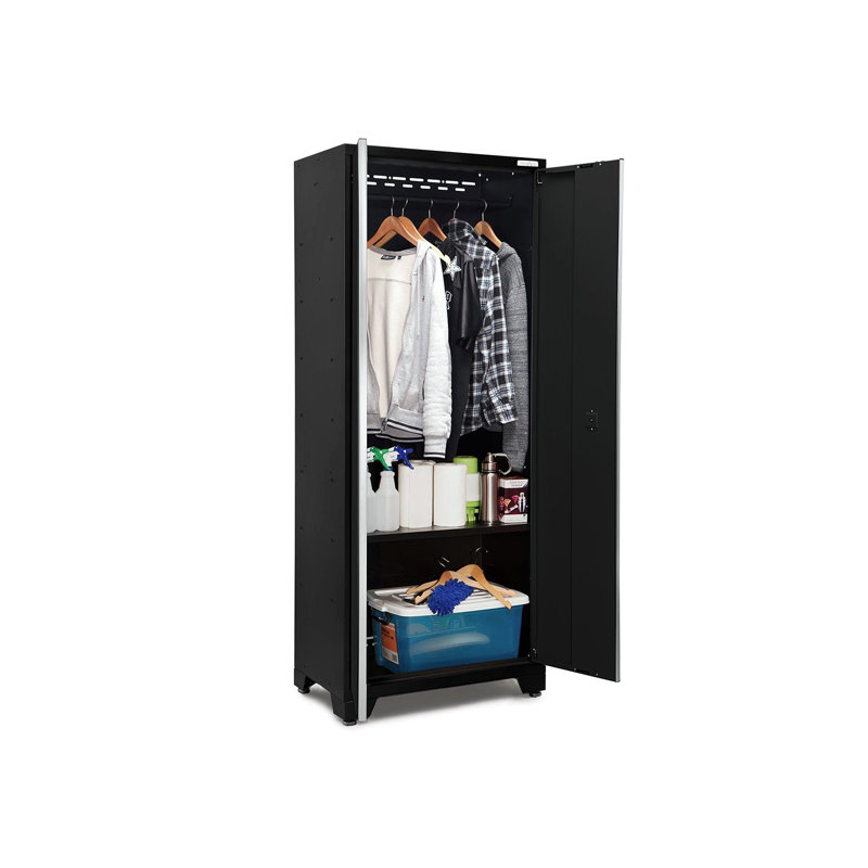 Ensemble d'armoires de rangement de 12 pièces Bold Series, Acier inoxydable, Noir, Pas de lumières