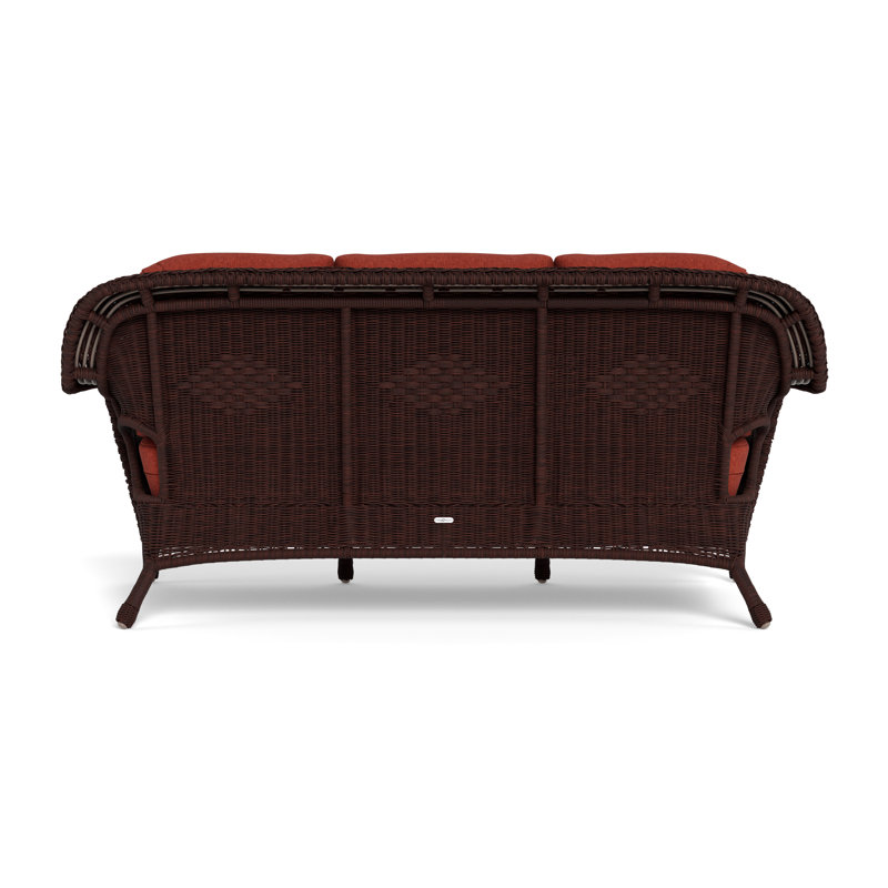 Sea Pines 80'' Wide Outdoor Patio Sofa, Rave Brick, Java