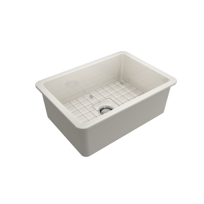 26.75 in. L Undermount and Drop-In Kitchen Sink, Biscuit