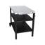Chariot de barbecue extérieur à 3 niveaux avec surface en acier inoxydable, roues de table de préparation barbecue, barre de service roulante pour patio et cour arrière, support de four à pizza en noir, construction, grand rangement, stable