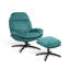 Velvet Swivel Armless With Footstool-948334925