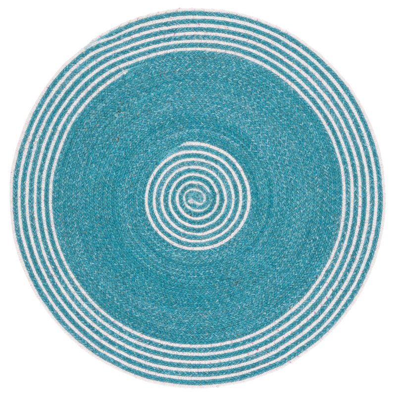 Braided Hand Woven No Pattern Indoor Rug, 6'-0" x 6'-0" Round