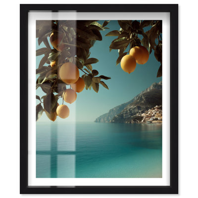 Zesty Azure II Shadowbox Print Coastal Wall Decor by Notoriart, Black Frame, 37"H x 31"W