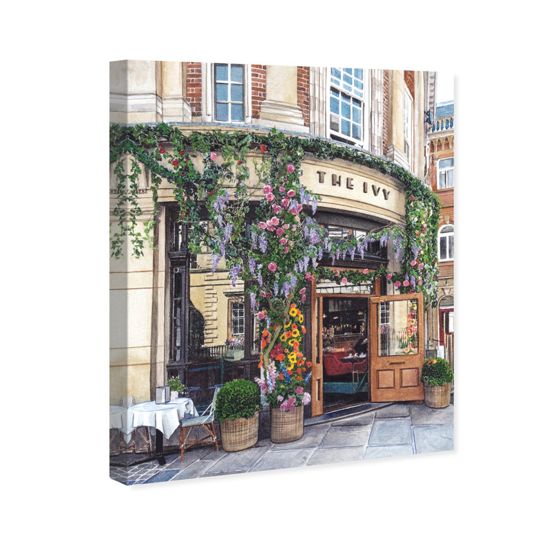 «Cafe Time» - peinture sur toile, Toile tendue, H 54 po x l 36 po