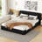 Queen Size Upholstered Platform Bed, Black