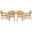Outdoor 7 - Piece Teak Dining Set with Cushions