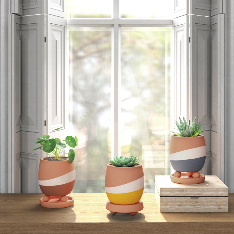 Cello 7.5'' Handmade Clay Pot Planter