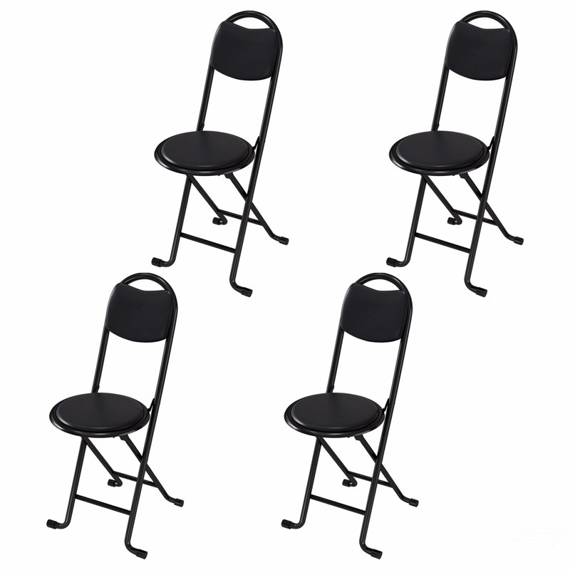 Tabouret pliant 4 pièces avec dossier, tabouret pliant rembourré rembourré, chaises pliantes portables