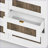 Dresser, Farmhouse Rustic 6-Drawer with Metal Handles, White Particle Board | White | Particle Board