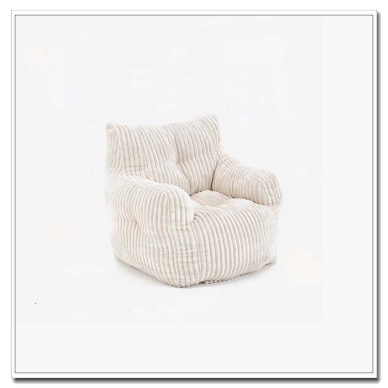 Fauteuil à billes en velours côtelé rembourré d'éponge à mémoire de forme, Velours côtelé beige