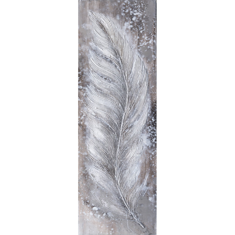 Plume abstraite - peinture panoramique sur toile tendue