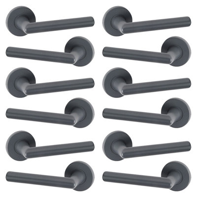 6x Urfic Salisbury Metal Lever Latch Door Handles Set Rose Internal, External