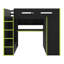 Lit mezzanine avec grand espace de rangement et tiroirs Gaming-783631727