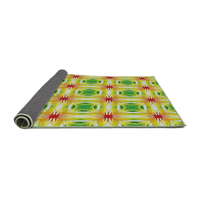 Tapis jaune / vert / rouge Power Loom, Rond 3 pi