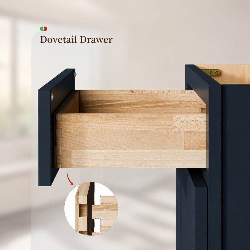 Armoire de base 18 po bleu marine Shaker avec porte à fermeture en douceur, tiroir, unité compacte en bois massif avec tablette réglable pour la cuisine, la salle de bain, la buanderie, le garage (l 18 po x P 24 po x H 34,5 po)