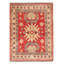 Tapis unique en laine noué à la main 4 pi 1 po x 5 pi 2 po nouvel âge Airin - rouge / beige / bleu