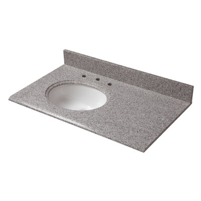 37'' Granite Single Bathroom Vanity Top with Sink