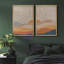 «Sun and Moon Western Desert Sunrise Mid Century Modern», reproduction d'art sur toile 2 pièces-91068958-91068960