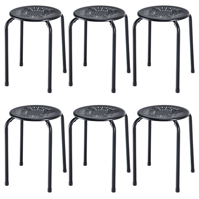 Fakenham Steel Accent Stool, Black