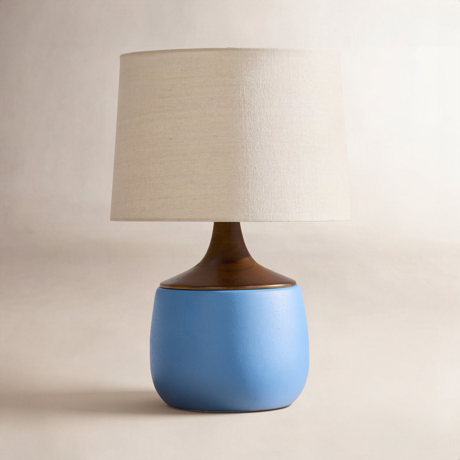 Ceramic Table Lamp, Blue, Beige