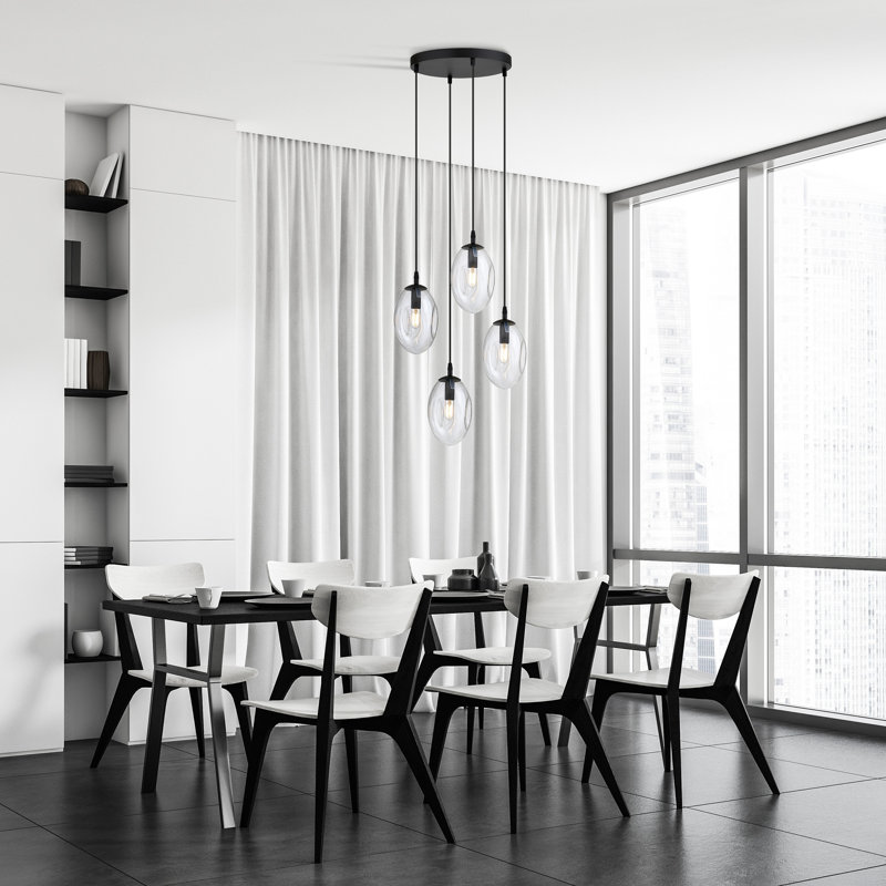Amanjot 4 - Light Black Cluster Pendant, Clear