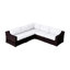 Sièges d'extérieur avec coussins crème, structure, matériau de coussin de décoloration, disposition modulaire pour un ensemble de patio confortable entièrement assemblé, toile de qualité commerciale ultra douce de qualité commerciale
