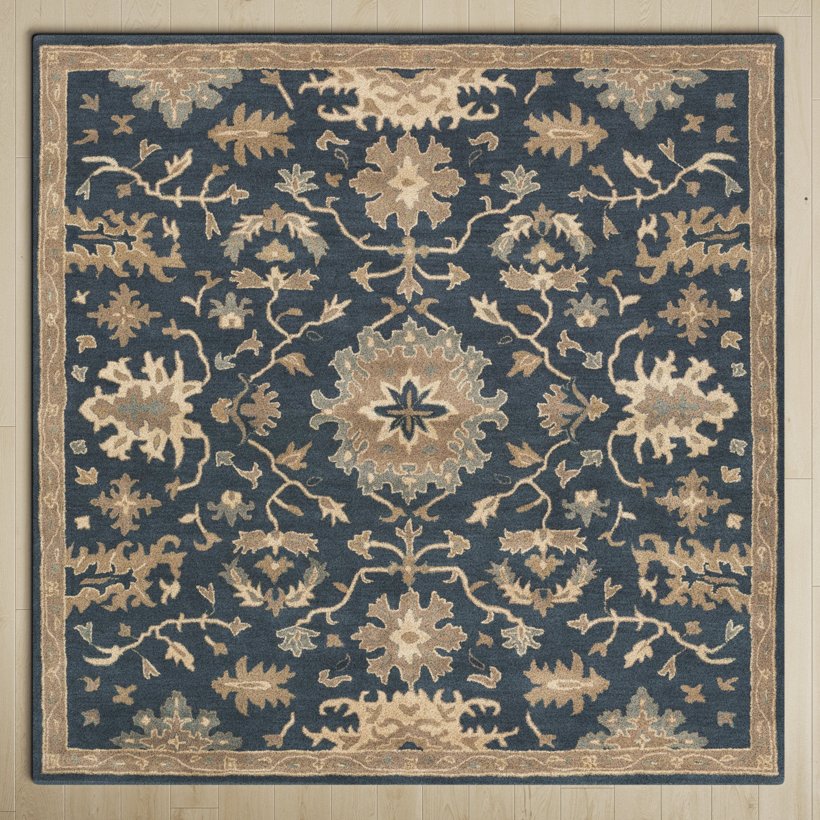 Arden Hand-Tufted Wool Floral Rug, Square 9'9"