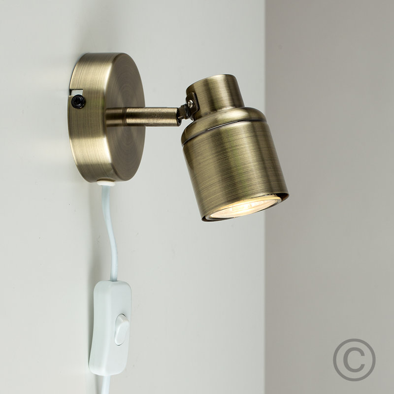 Inocente LED Plug-in Spotlight, No, Antique Brass, 0