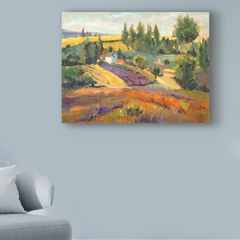 « nc vineyard tapisserie ii », reproduction de peinture à l’acrylique sur toile tendue, H 14 po x l 19 po x P 2 po