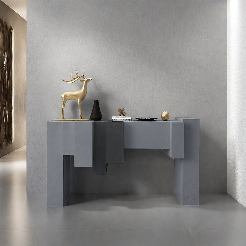 Console Modern Minimalist Art Design, H 35,43 po x l 47,24 po x P 15,75 po, Blanc / noir